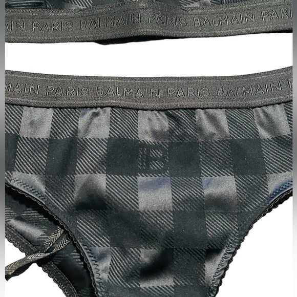 BALMAIN***Vichy Jacquard Bra and Brazilian Underwear XS**$585 - Picture 4 of 6
